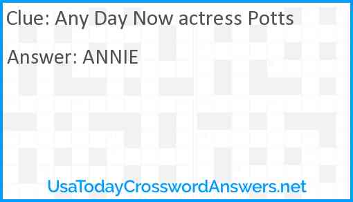 Any Day Now actress Potts Answer