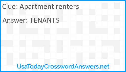 Apartment renters Answer