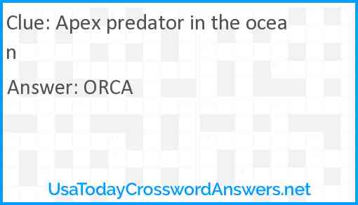 Apex predator in the ocean Answer