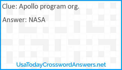 Apollo program org. Answer