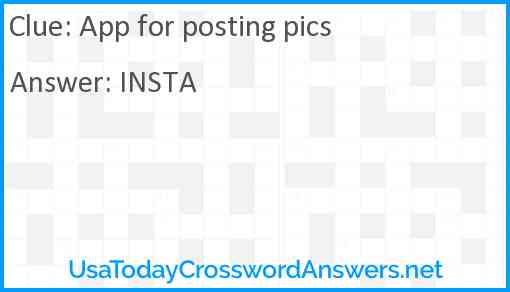 App for posting pics Answer