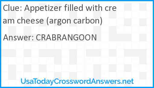 Appetizer filled with cream cheese (argon carbon) Answer