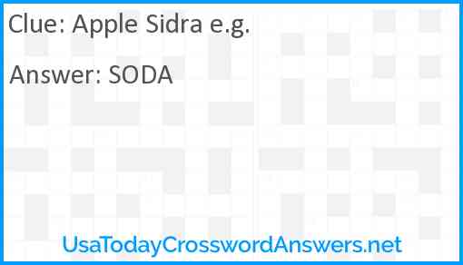 Apple Sidra e.g. Answer