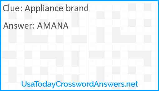 Appliance brand Answer