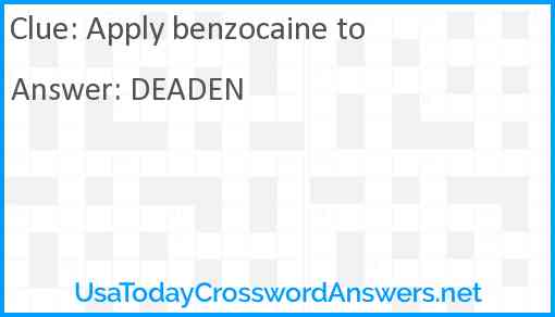 Apply benzocaine to Answer