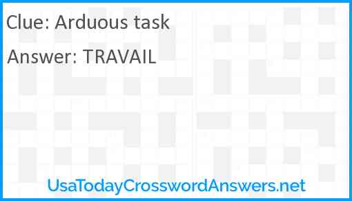 Arduous task Answer