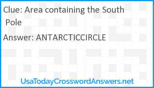 Area containing the South Pole Answer