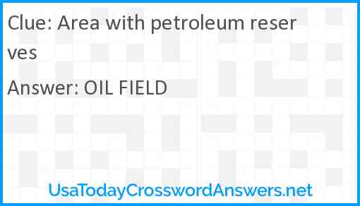 Area with petroleum reserves Answer