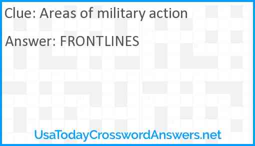 Areas of military action Answer