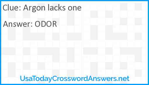 Argon lacks one Answer