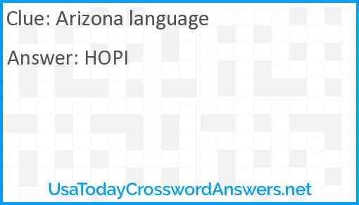 Arizona language Answer