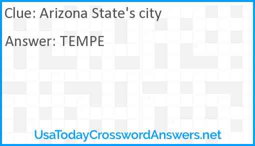 Arizona State's city Answer