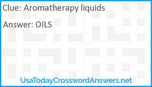 Aromatherapy liquids Answer