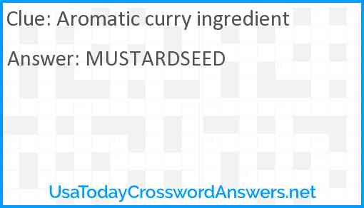 Aromatic curry ingredient Answer
