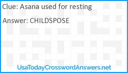 Asana used for resting Answer