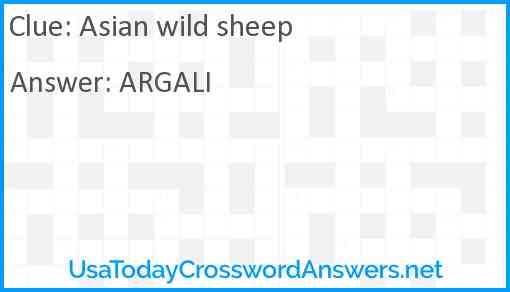 Asian wild sheep Answer