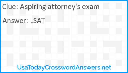 Aspiring attorney's exam Answer