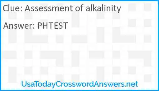 Assessment of alkalinity Answer