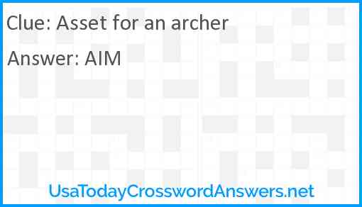 Asset for an archer Answer