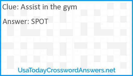 Assist in the gym Answer