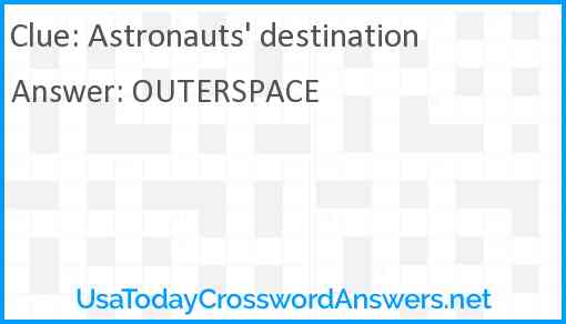 Astronauts' destination Answer