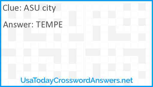 ASU city Answer