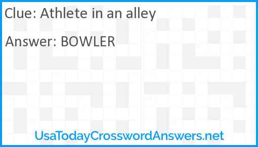 Athlete in an alley Answer