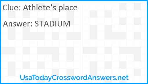 Athlete's place Answer