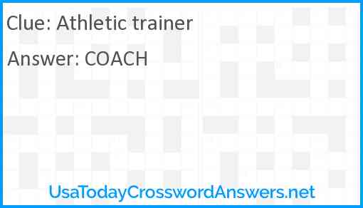 Athletic trainer Answer