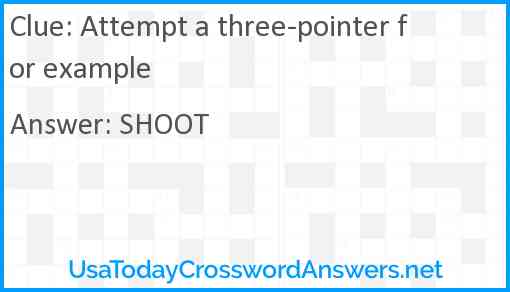 Attempt a three-pointer for example Answer