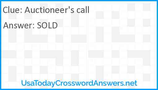 Auctioneer's call Answer