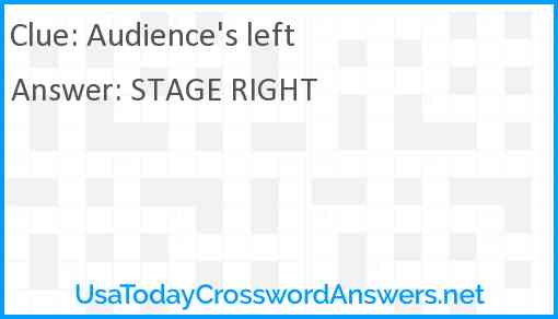 Audience's left Answer