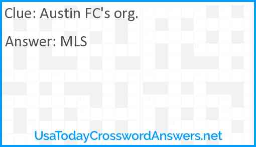 Austin FC's org. Answer
