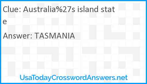Australia%27s island state Answer