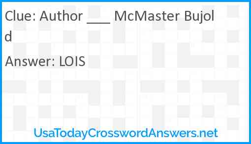 Author ___ McMaster Bujold Answer