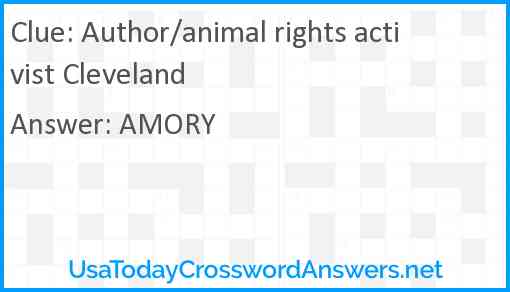 Author/animal rights activist Cleveland Answer