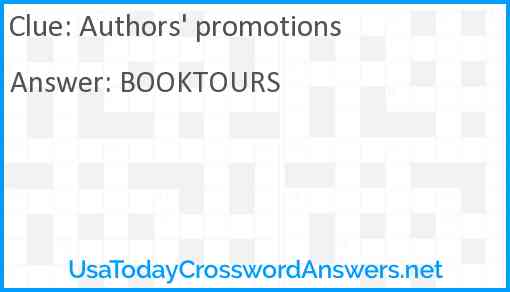 Authors' promotions Answer