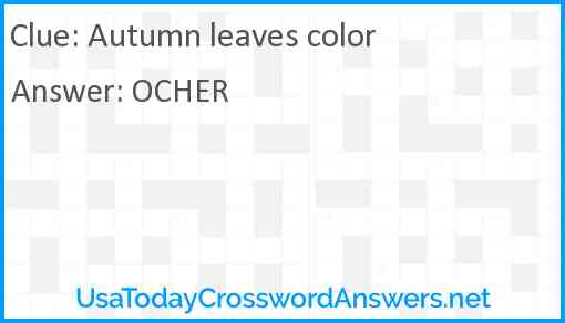 Autumn leaves color Answer