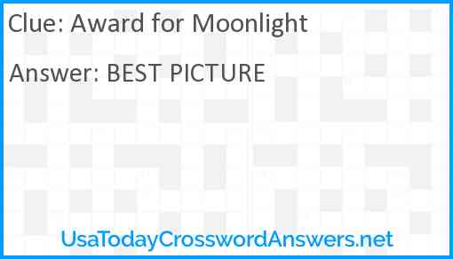 Award for Moonlight Answer