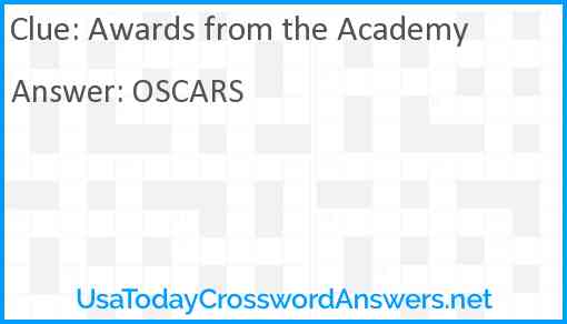 Awards from the Academy Answer