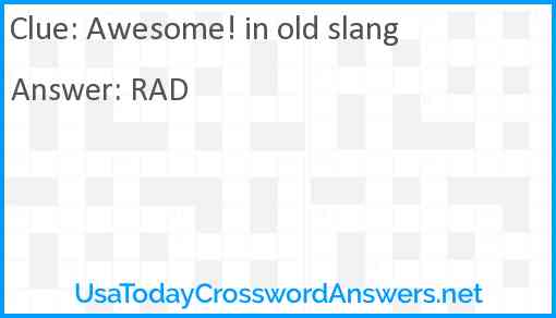 Awesome! in old slang Answer