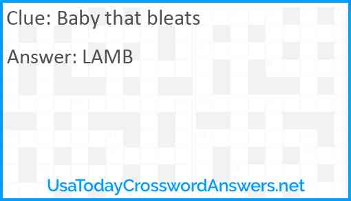 Baby that bleats Answer