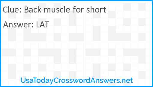 Back muscle for short Answer
