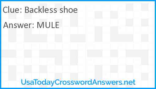 Backless shoe Answer