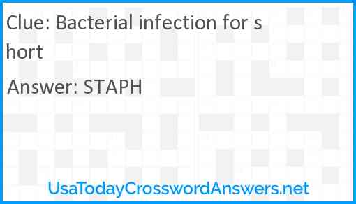 Bacterial infection for short Answer