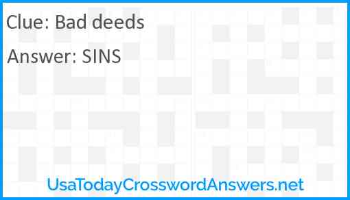 Bad deeds Answer