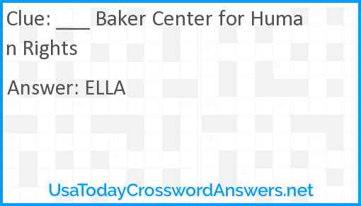 ___ Baker Center for Human Rights Answer