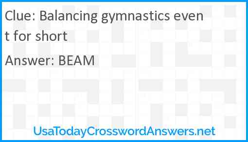 Balancing gymnastics event for short Answer