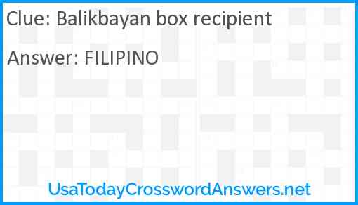 Balikbayan box recipient Answer