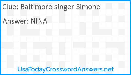 Baltimore singer Simone Answer